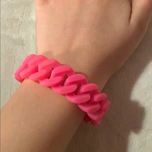 Pink Silicone Chain Bracelet